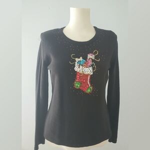 Just B Christmas Stocking Sweater Size Small